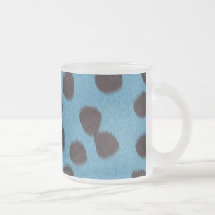 Cheetah fur texture print frosted glass coffee mug