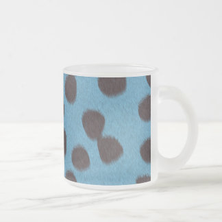 Cheetah fur texture print frosted glass coffee mug