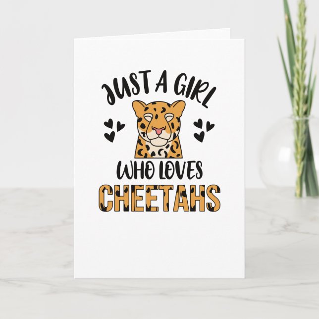 Cheetah Gifts For Girls Cheetah Lover Cute Animal Card (Front)