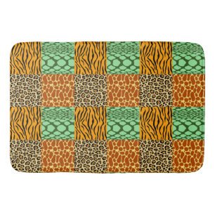 Cheetah, Giraffe, Tiger, and Snake Bath Mat