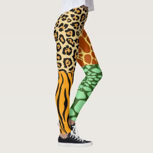 Cheetah, Giraffe, Tiger, and Snake Leggings