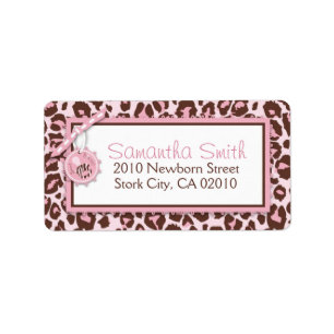 Cheetah Girl Address Label C