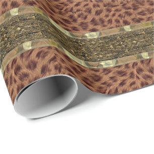 Cheetah Girl Beautiful  Stripe Wrapping Paper