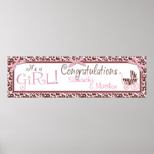Cheetah Girl Party Banner Poster
