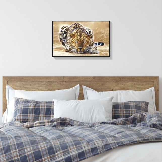 cheetah Glowing  Wrapped Canvas Print (Insitu(Bedroom))