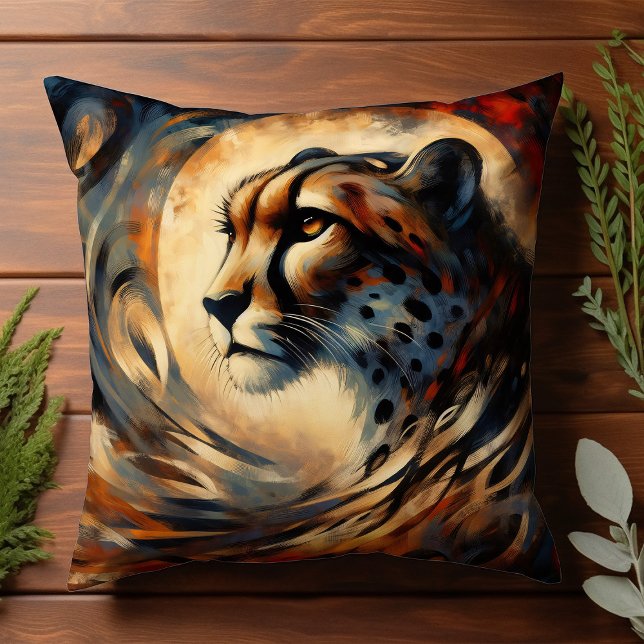 Cheetah Harlem Renaissance Modern Painting Cushion (Creator Uploaded)