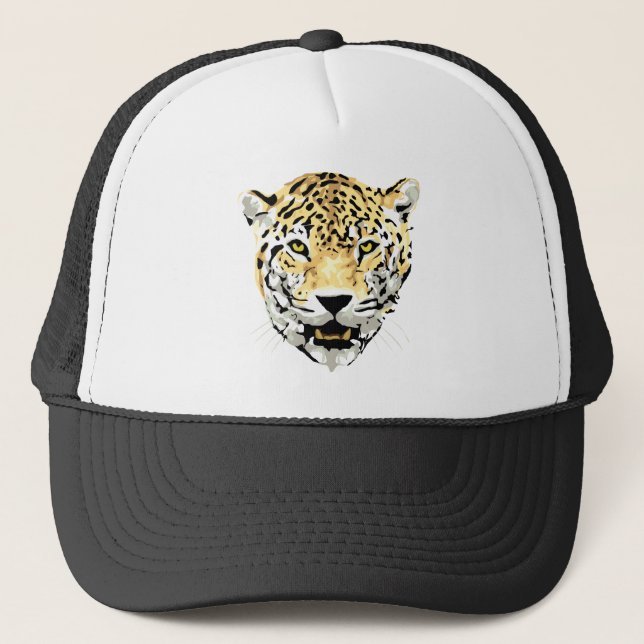 Cheetah Head Drawing Trucker Hat (Front)