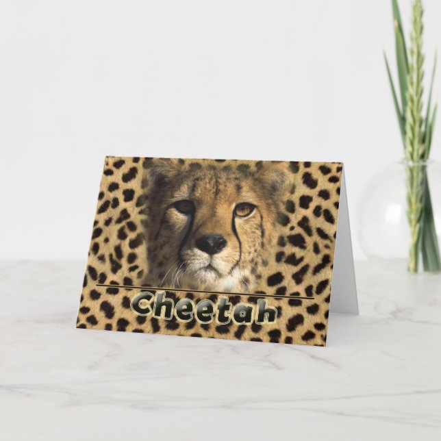 CHEETAH HEAD HOLIDAY CARD (Front)