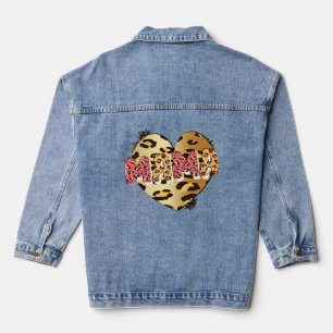 Cheetah Heart Mama Denim Jacket