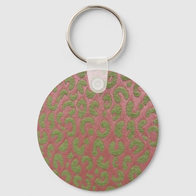 Cheetah in Pink & Green Key Ring (Front)