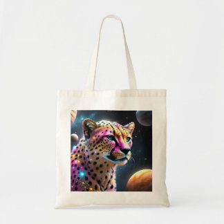 Cheetah in Space Tote Bag