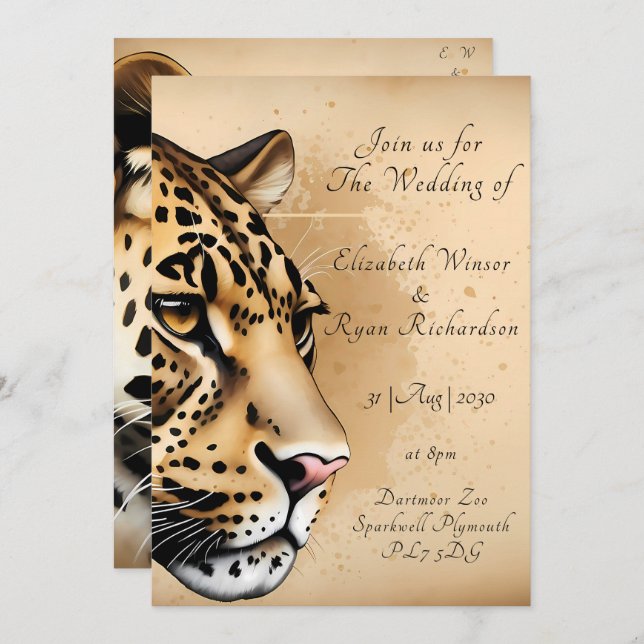 Cheetah  invitation (Front/Back)
