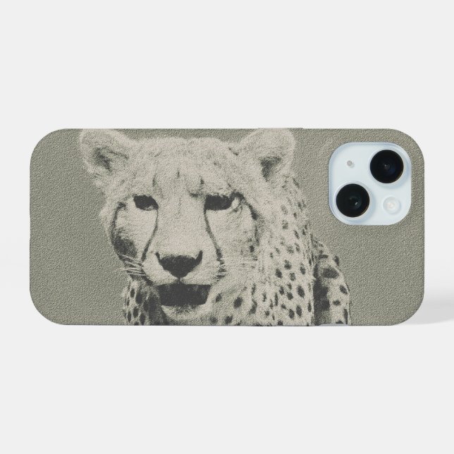 Cheetah iPhone 15 Case (Back Horizontal)