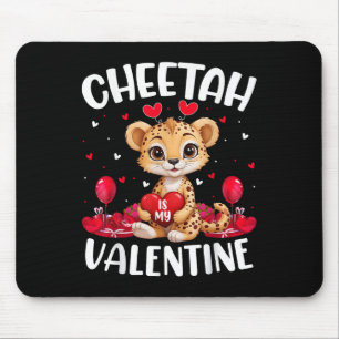 Cheetah Is My Valentine Love Hearts Cheetah Valent Mouse Mat