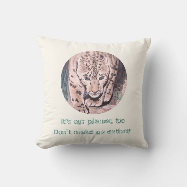 Cheetah "It's my planet, too!" Cushion (Front)