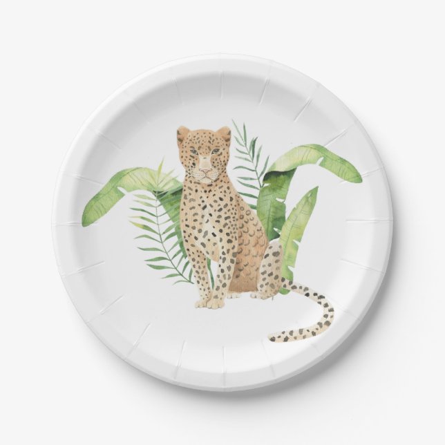 Cheetah, Leopard, Jungle, Jungle animals Paper Plate (Front)