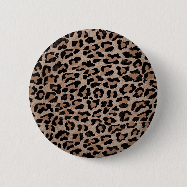 cheetah leopard print 6 cm round badge (Front)