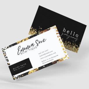 Cheetah Leopard Print Hello Gorgeous Elegant  Business Card