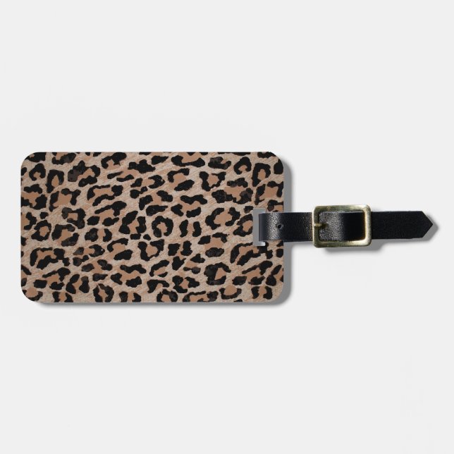 cheetah leopard print luggage tag (Front Horizontal)