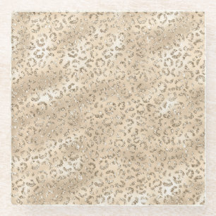 Cheetah Leopard Skin Print Pattern Animal Glass Coaster