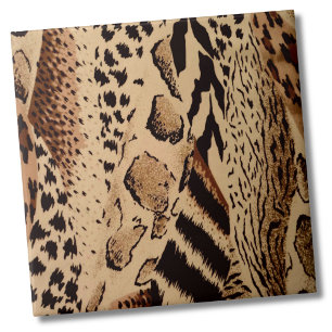 Cheetah Leopard Zebra Animal Print Pattern Tile