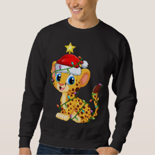 Cheetah Lighting Xmas Tree Matching Cheetah Christ Sweatshirt