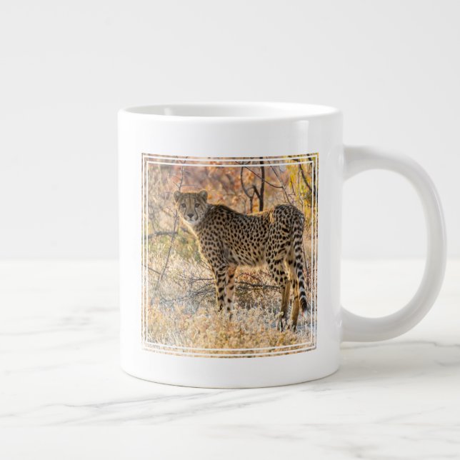 Cheetah Looking Around Large Coffee Mug (Right)