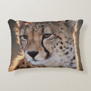 Cheetah looking away decorative cushion