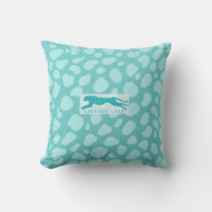 Cheetah Love - Turquoise Glitters Simulated Cushion