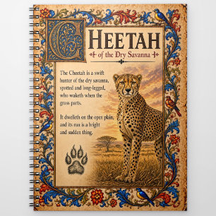 Cheetah, Mediaeval Bestiary Art Notebook