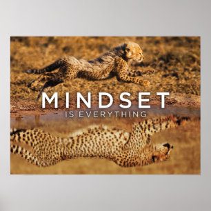 Cheetah Mindset - Water Reflection - Success Poster