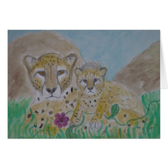 cheetah mother and cub (Front Horizontal)