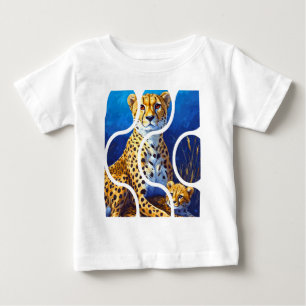 Cheetah Mother and Cub Wildlife Design Baby T-Shirt
