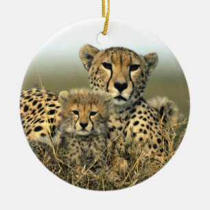 Cheetah Mum and Cub Ornament