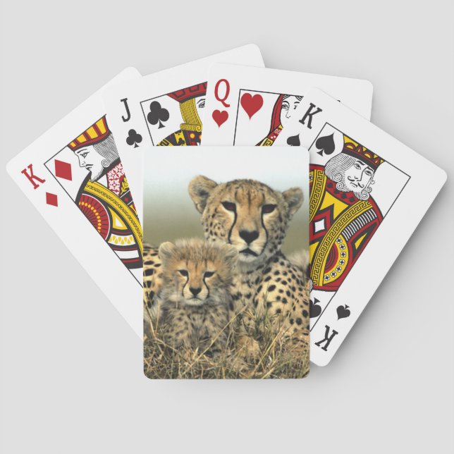 Cheetah Mum and Cub Playing Cards (Back)