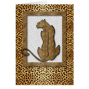 Cheetah on Animal Print Golden Blank