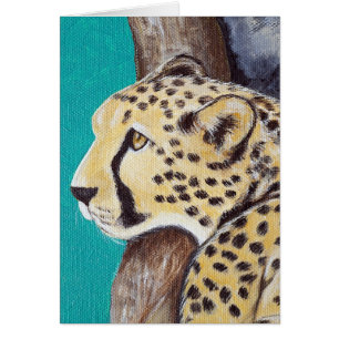 Cheetah Painting Greeting Card