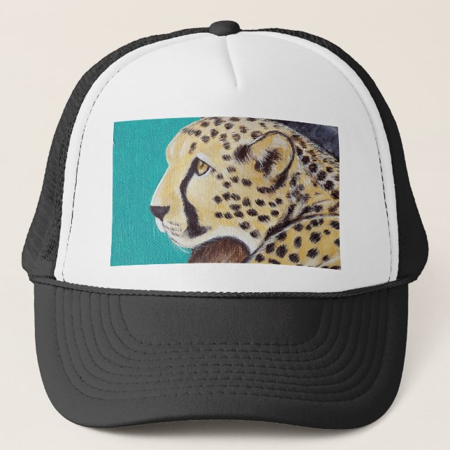Cheetah Painting Trucker Hat (Front)