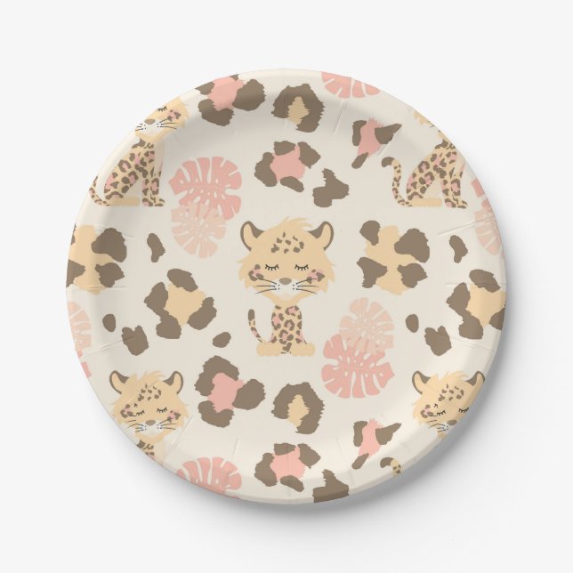 Cheetah  paper plate (Front)