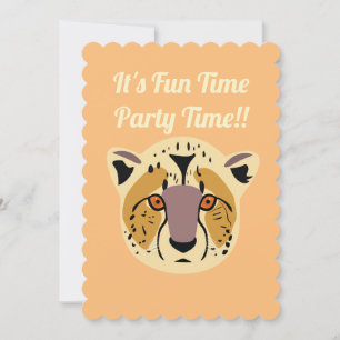 Cheetah Party Invitation, Birthday Party, Invitation