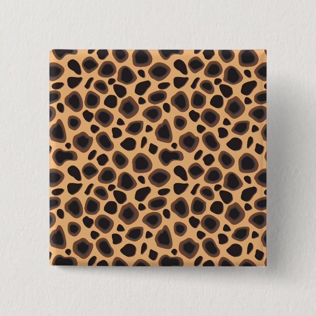 Cheetah Pattern 15 Cm Square Badge (Front)