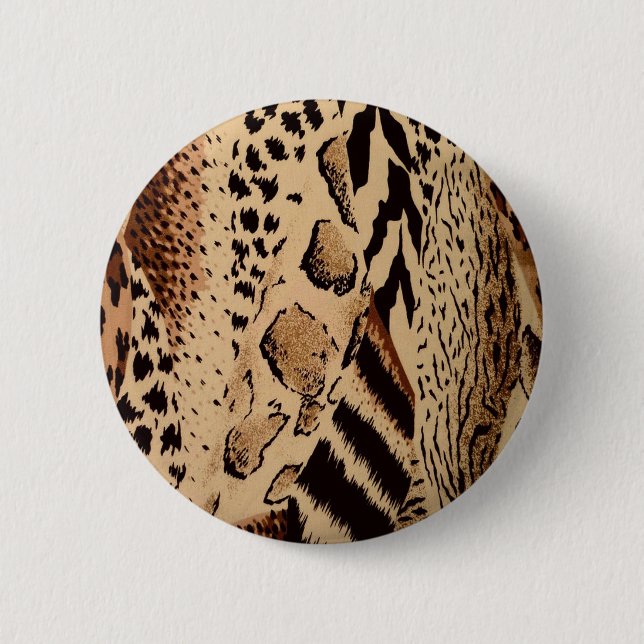 Cheetah Pattern 6 Cm Round Badge (Front)