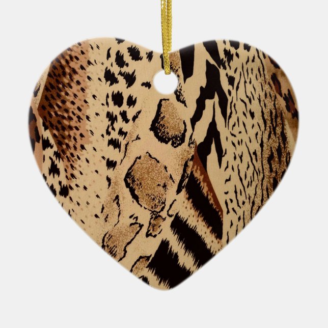 Cheetah Pattern Ceramic Tree Decoration (Front)