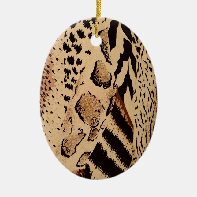 Cheetah Pattern Ceramic Tree Decoration (Front)