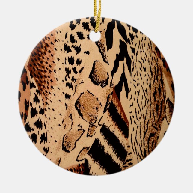 Cheetah Pattern Ceramic Tree Decoration (Front)