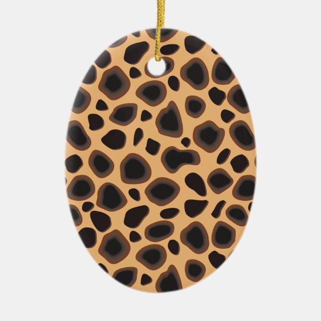 Cheetah Pattern Ceramic Tree Decoration (Front)