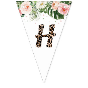 Cheetah Pattern Letters Birthday Party Bunting