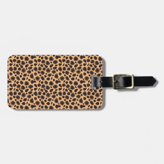Cheetah Pattern Luggage Tag (Front Horizontal)