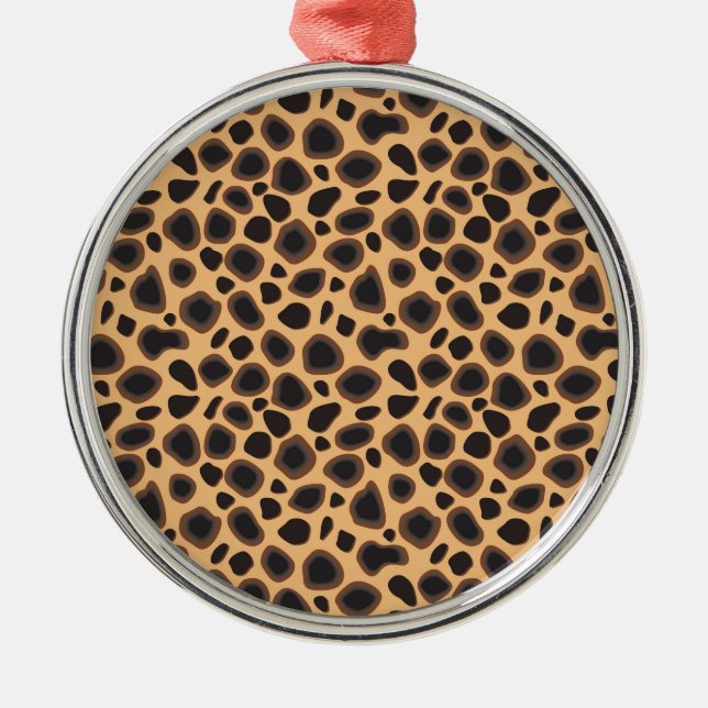 Cheetah Pattern Metal Tree Decoration (Front)