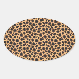 Cheetah Pattern Oval Sticker